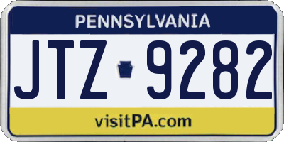 PA license plate JTZ9282