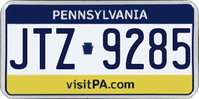 PA license plate JTZ9285