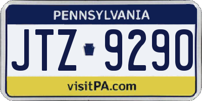 PA license plate JTZ9290