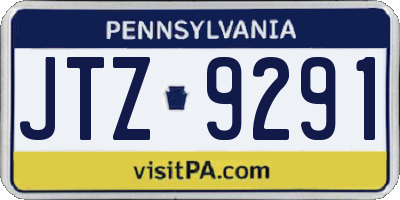 PA license plate JTZ9291