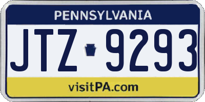 PA license plate JTZ9293