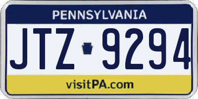 PA license plate JTZ9294