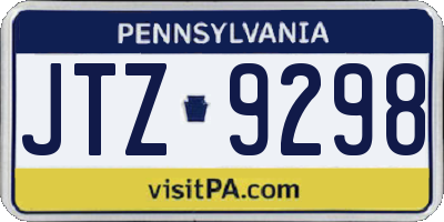 PA license plate JTZ9298