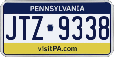 PA license plate JTZ9338