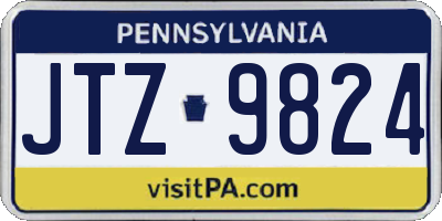 PA license plate JTZ9824