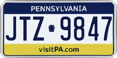 PA license plate JTZ9847