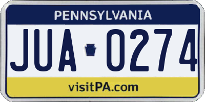 PA license plate JUA0274