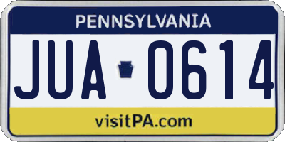 PA license plate JUA0614