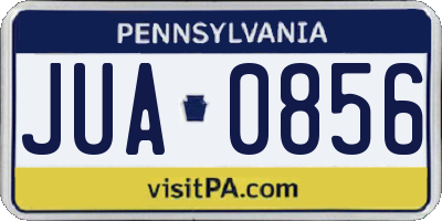PA license plate JUA0856