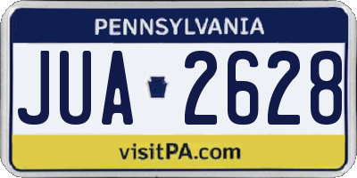 PA license plate JUA2628