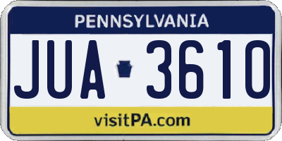 PA license plate JUA3610