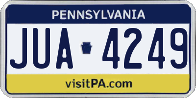 PA license plate JUA4249