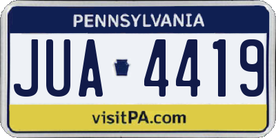 PA license plate JUA4419