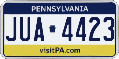 PA license plate JUA4423