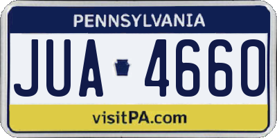 PA license plate JUA4660