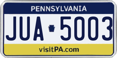 PA license plate JUA5003