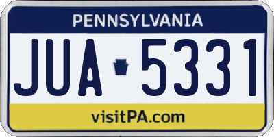 PA license plate JUA5331
