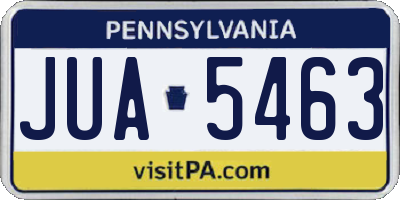 PA license plate JUA5463