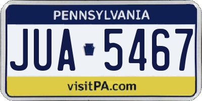 PA license plate JUA5467