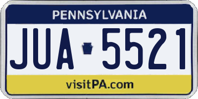 PA license plate JUA5521