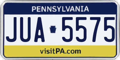 PA license plate JUA5575