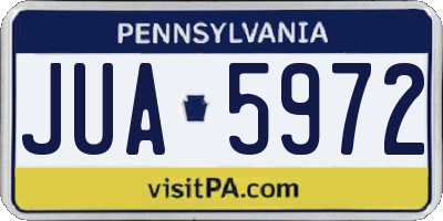PA license plate JUA5972