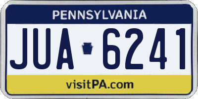 PA license plate JUA6241