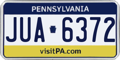 PA license plate JUA6372