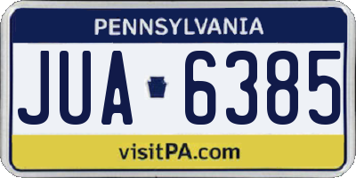 PA license plate JUA6385