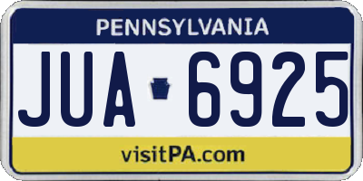 PA license plate JUA6925