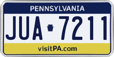 PA license plate JUA7211