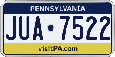 PA license plate JUA7522