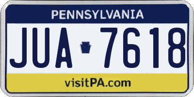 PA license plate JUA7618