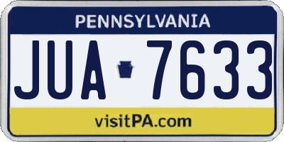 PA license plate JUA7633