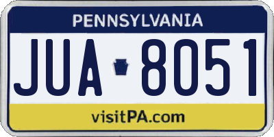 PA license plate JUA8051