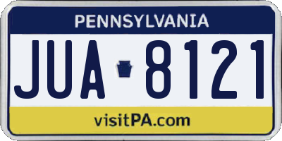 PA license plate JUA8121