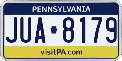 PA license plate JUA8179