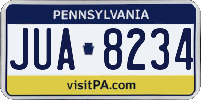 PA license plate JUA8234