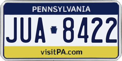PA license plate JUA8422