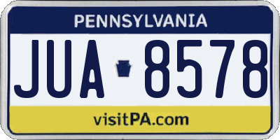 PA license plate JUA8578