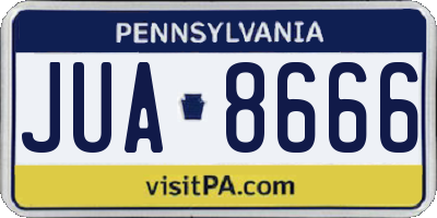 PA license plate JUA8666