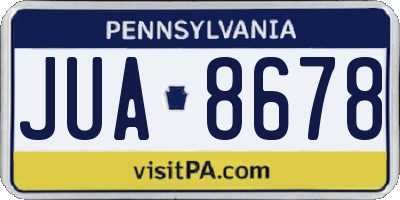 PA license plate JUA8678