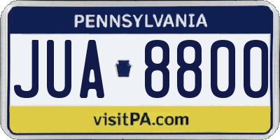 PA license plate JUA8800