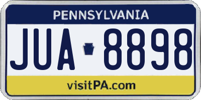 PA license plate JUA8898
