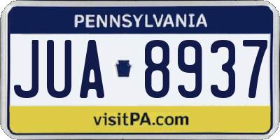 PA license plate JUA8937