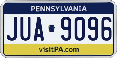 PA license plate JUA9096