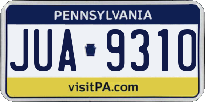 PA license plate JUA9310