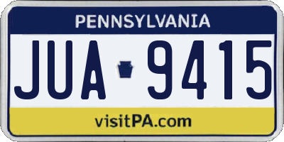 PA license plate JUA9415