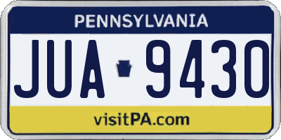 PA license plate JUA9430