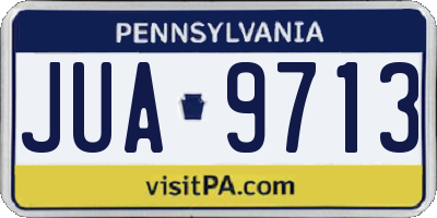 PA license plate JUA9713